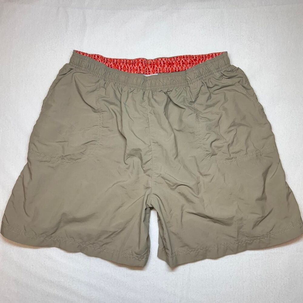 columbia tan/khaki men's nylon elastic drawstring shorts size 1X